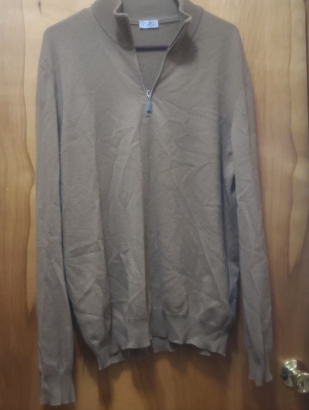 Cellini 100% Cashmere Lightweight Pull Over 3/4 Zip Sweater Size 54 Euro (XL US)